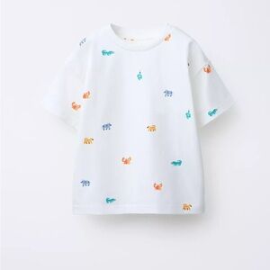 Zara Kids White Tee with Colorful Animal Prints